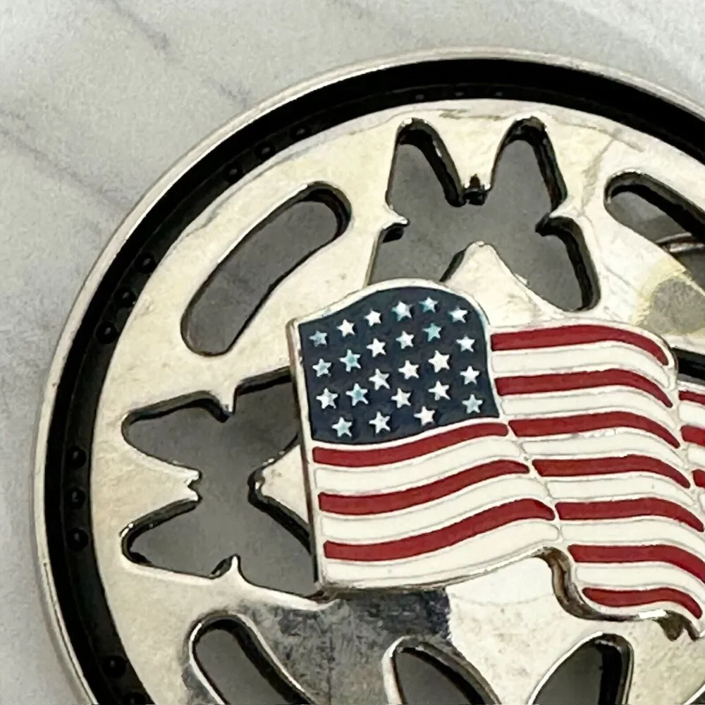 American Flag Butterfly Spinning Fidget Belt Buckle Novelty ✨